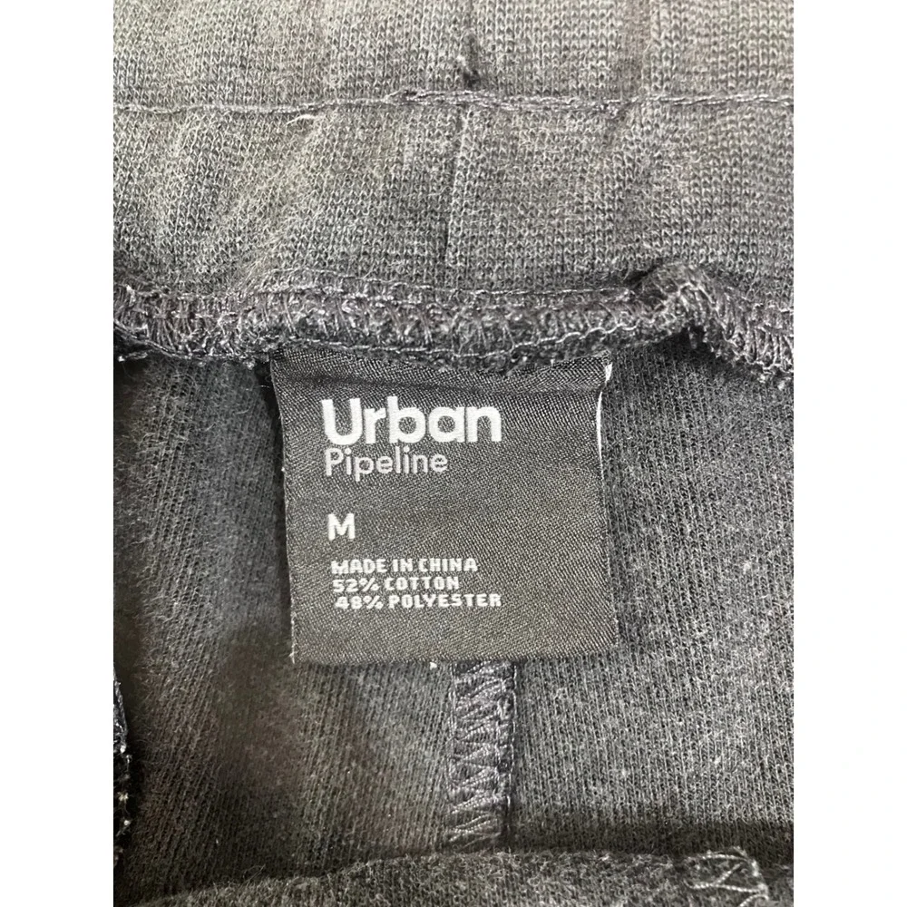 Urban Pipeline Mens Black Heather Gray Jogger Sweatpants Sz. M Drawstring Pocket